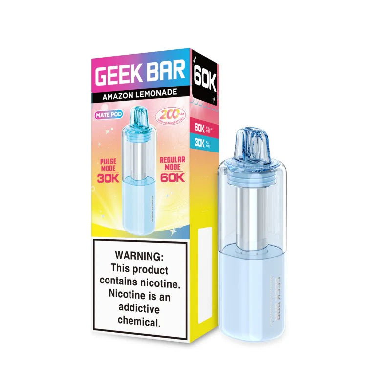 Geek Bar Mate 60K Lemonade replacement pod with 50mg nicotine salt, designed for Geek Bar Mate vaping device.