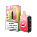 Peach Lemonade Geek Bar Pulse 15000 disposable vape device with colorful design and flavor illustration.