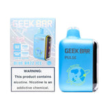 Geek Bar Pulse 15000 disposable vape in Blue Razz Ice flavor, showing the sleek blue device with branding and flavor details.