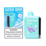 Geek Bar Pulse 15000 vape device in StonemintZ flavor, showcasing sleek design and mint-green color with branding details.