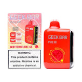 Geek Bar Pulse 15000 watermelons ice flavored disposable vape device with colorful design.