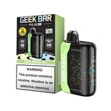 Geek Bar Pulse X 25K disposable vape with Sour Apple Ice flavor, featuring dual modes and over 25,000 puffs.