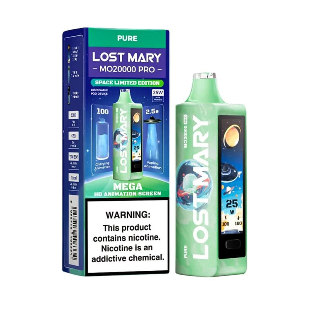 Lost Mary MO20000 Pro vape device in Pure Space color, sleek design with textured finish, shown on a plain background.