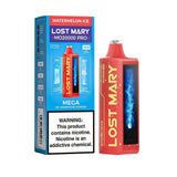 Lost Mary MO20000 Pro vape device with watermelon ice flavor, showing a sleek design and vibrant branding on the cartridge.