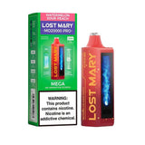 Lost Mary MO20000 Pro vape device with watermelon and sour peach flavor, featuring colorful design and sleek shape.