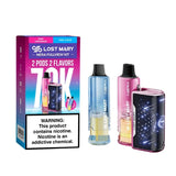 Lost Mary Nera Fullview 70K vape kit with pink lemonade and blue accents, featuring a sleek, colorful design.