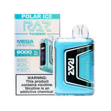 Raz TN9000 disposable vape with Polar Ice flavor, showing the sleek cylindrical design and branding on the device.