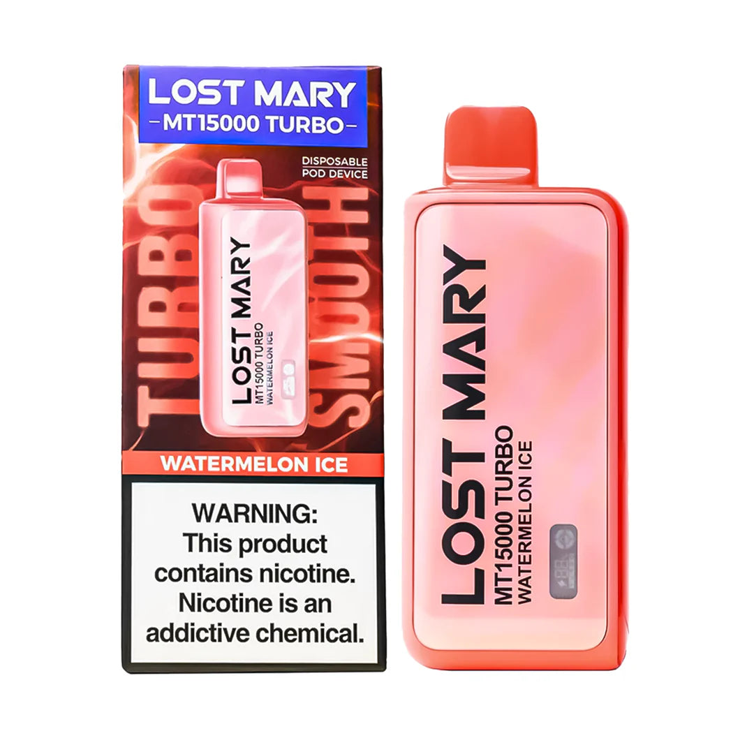Lost Mary MT15000 Turbo disposable vape from Vape Shop Wholesale, featuring a sleek design with Baja Splash flavor packaging.