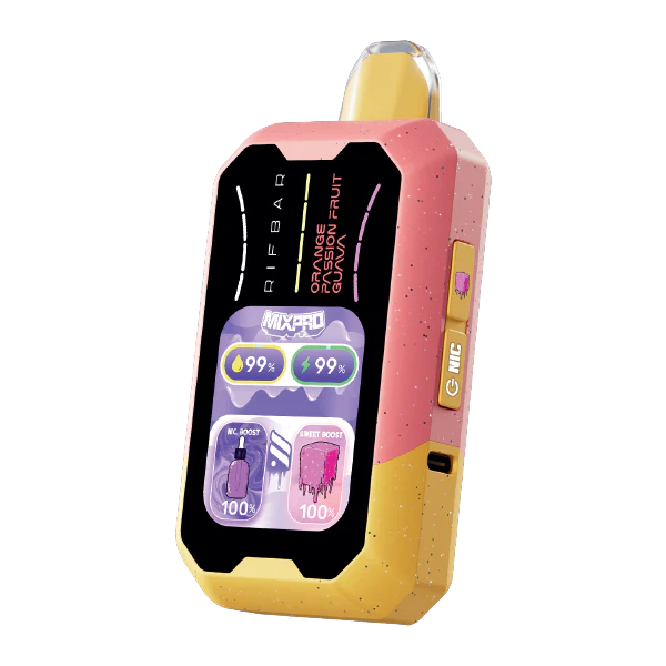 Blackberry B-Pop Rifbar Mixpro 40K Puffs vape device with black and purple design, showcasing its compact shape and branding.
