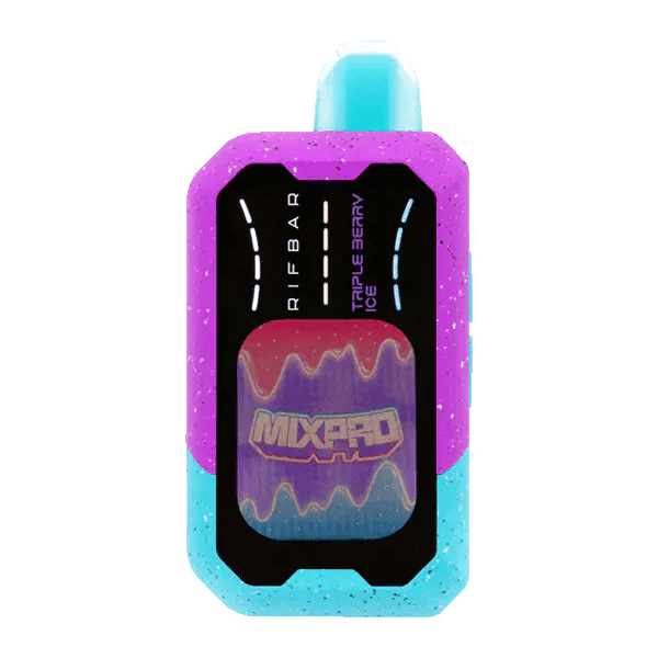 Blackberry B-Pop Rifbar Mixpro 40K Puffs vape device with black and purple design, showing the sleek, portable shape.