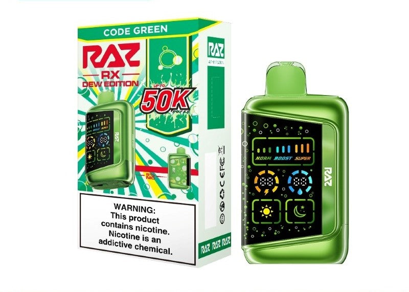 Red RAZ RX50K Dew Edition vape device from Vape Shop Wholesale, showing its sleek design and vibrant color.