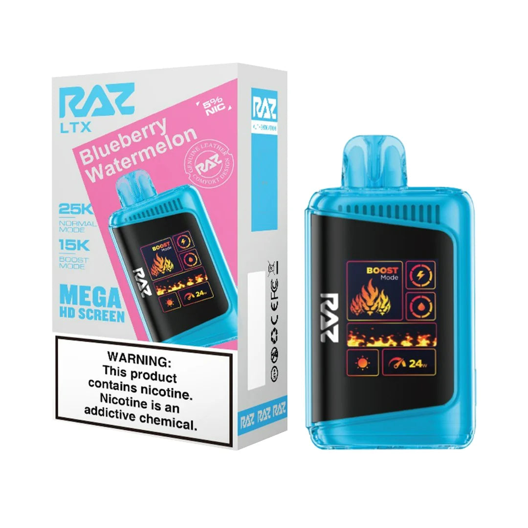 RAZ LTX 25000 disposable vape pen with sleek design, 25,000 puffs, from Vape Shop Wholesale, ideal for vaping on the go