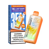 Lost Mary MT35K Turbo vape in pink lemonade flavor with a sleek design, showcasing its vibrant color and branding.