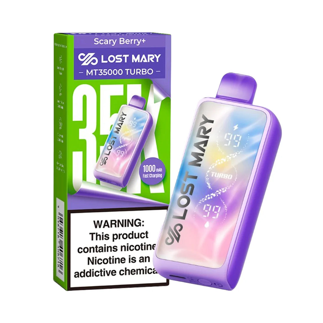 Pink lemonade flavor Lost Mary MT35K Turbo vape device with a sleek design and vibrant color.