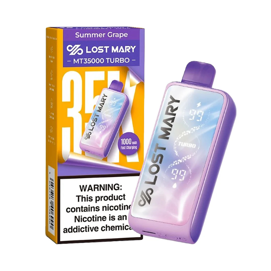 Pink lemonade Lost Mary MT35K Turbo vape device with a sleek design and vibrant color.