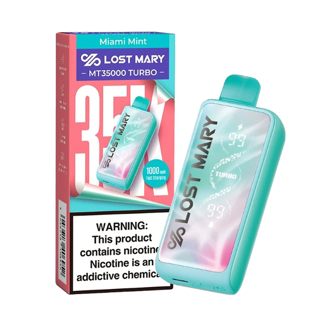 Lost Mary MT35K Turbo vape in pink lemonade flavor with a sleek design and vibrant color.